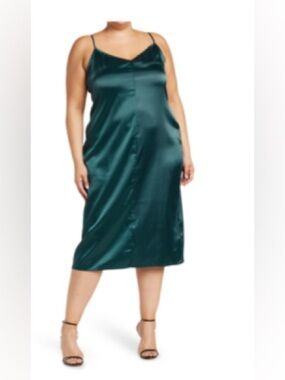 NWT AFRM Katica Satin Midi Dress